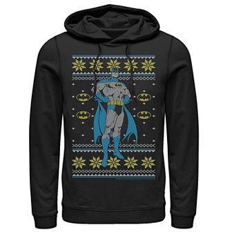 Men's DC Comics Batman Power Stance Christmas Sweater Style Hoodie