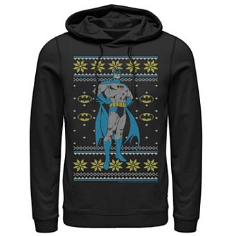 Men's DC Comics Batman Power Stance Christmas Sweater Style Hoodie