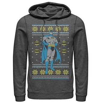 Men's DC Comics Batman Power Stance Christmas Sweater Style Hoodie