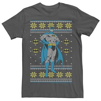 Men's DC Comics Batman Power Stance Christmas Sweater Style Tee