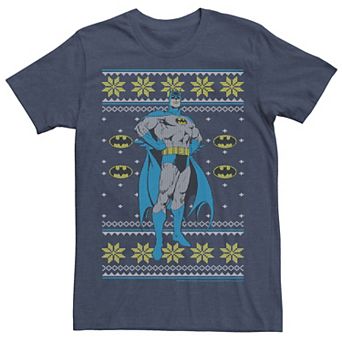 Men's DC Comics Batman Power Stance Christmas Sweater Style Tee