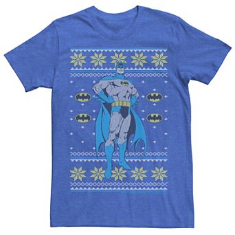 Men's DC Comics Batman Power Stance Christmas Sweater Style Tee