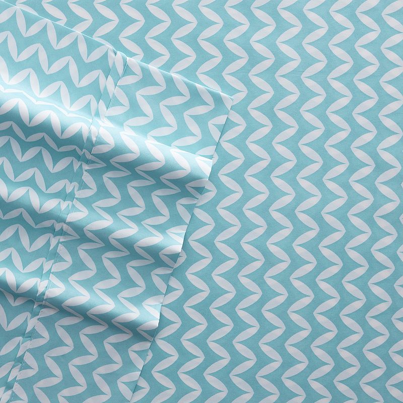 Home Collection Lines Patterned Sheet Set, Blue, Twin