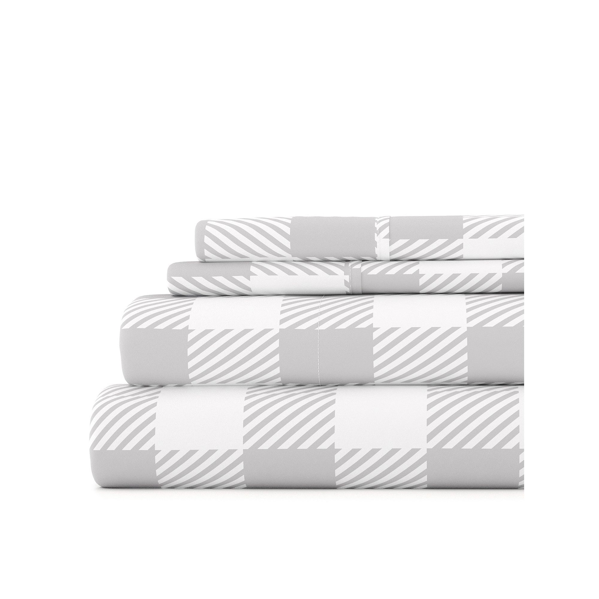 Home Collection Lines Patterned Sheet Set, Country Plaid