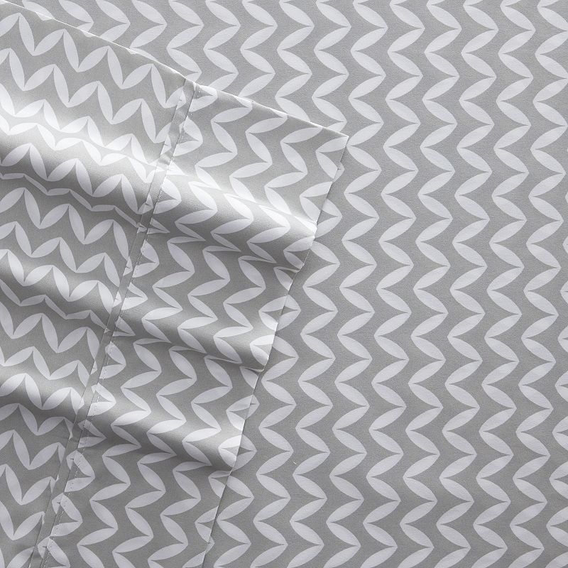 Home Collection Lines Patterned Sheet Set, Grey, CKING SET