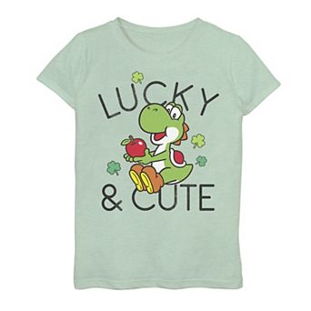 Girls 7-16 Nintendo Super Mario Yoshi "Lucky & Cute" Tee