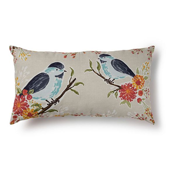 Sonoma Goods For Life® Floral Birds Indoor Outdoor Oblong Throw Pillow