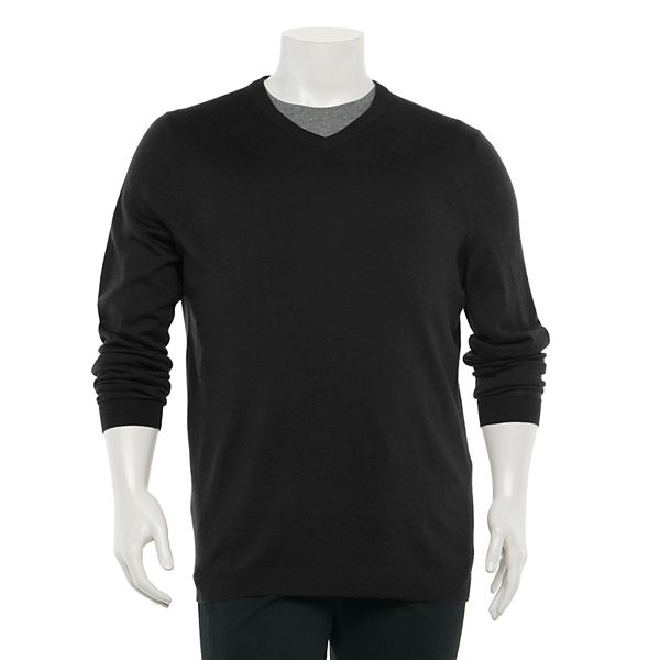 Apt 9 Men's Big & Tall Merino Long Sleeve V-Neck Pullover Sweater NAVY Sz  XLT Pullover & Strick LA2530420