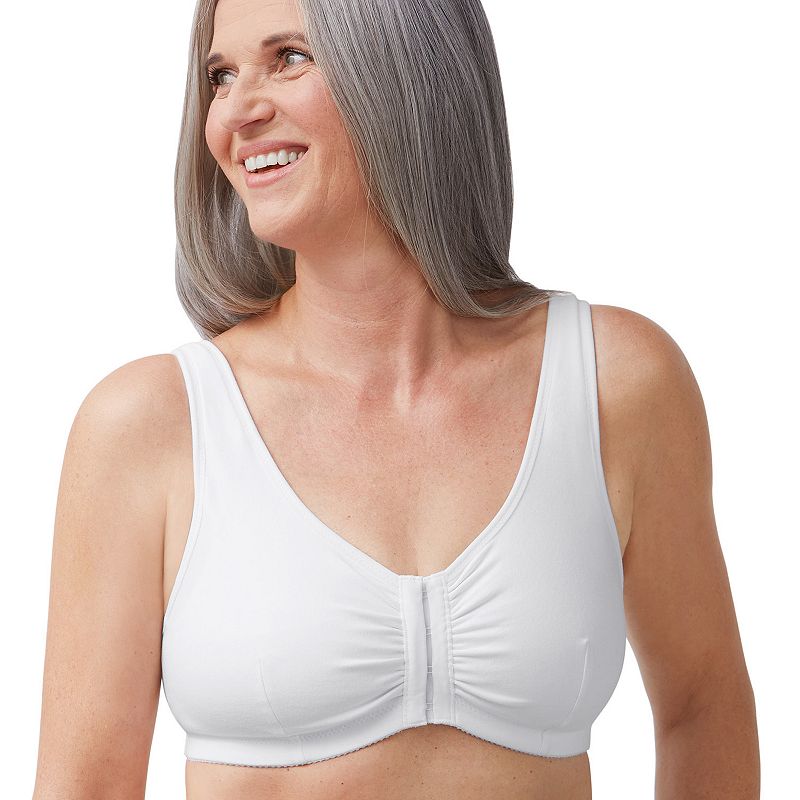 Amoena Mastectomy Bra: Fleur Wireless Front Closure, Women's, Size: Medium C/D, White