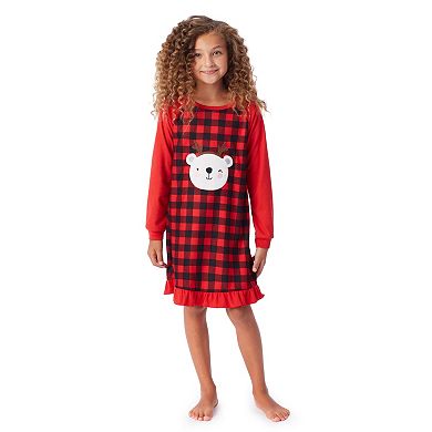 Girls 4-16 Jammies For Your Families® Cool Bear Plaid Gown & Doll Dress Set by Cuddl Duds