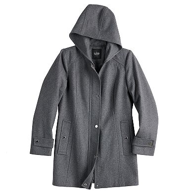 Women's TOWER by London Fog Hooded Wool Blend Coat