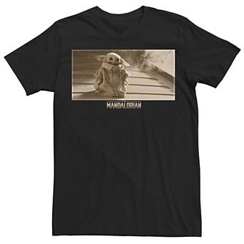 Men's Star Wars The Mandalorian The Child Descending Portrait Tee