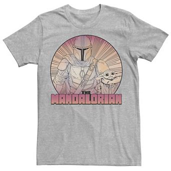 Men's Star Wars The Mandalorian The Child Gradient Line Art Tee
