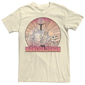 Men's Star Wars The Mandalorian The Child Gradient Line Art Tee
