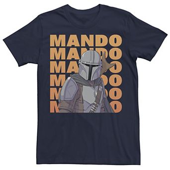 Men's Star Wars The Mandalorian Mando Name Stack Portrait Tee