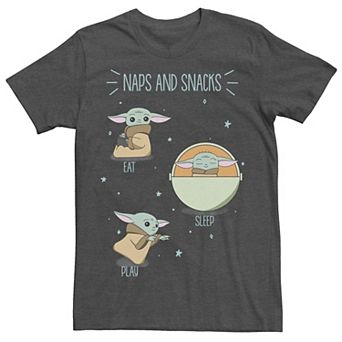 Men's Star Wars The Mandalorian The Child Naps And Snacks Doodles Tee