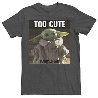 Men's Star Wars The Mandalorian The Child Too Cute Portrait Tee