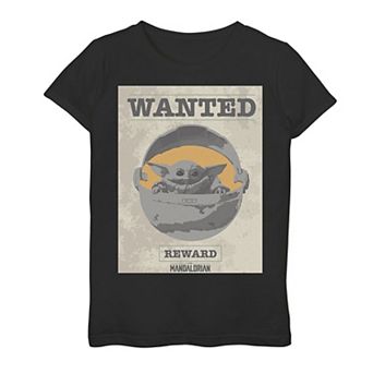 Girls 7-16 Star Wars The Mandalorian The Child aka Baby Yoda Wanted Poster Tee