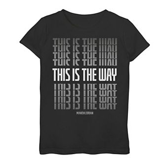 Girls 7-16 Star Wars The Mandalorian "This Is The Way" Text Stack Tee
