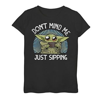 Girls 7-16 Star Wars The Mandalorian The Child aka Baby Yoda "Just Sipping" Graphic Tee