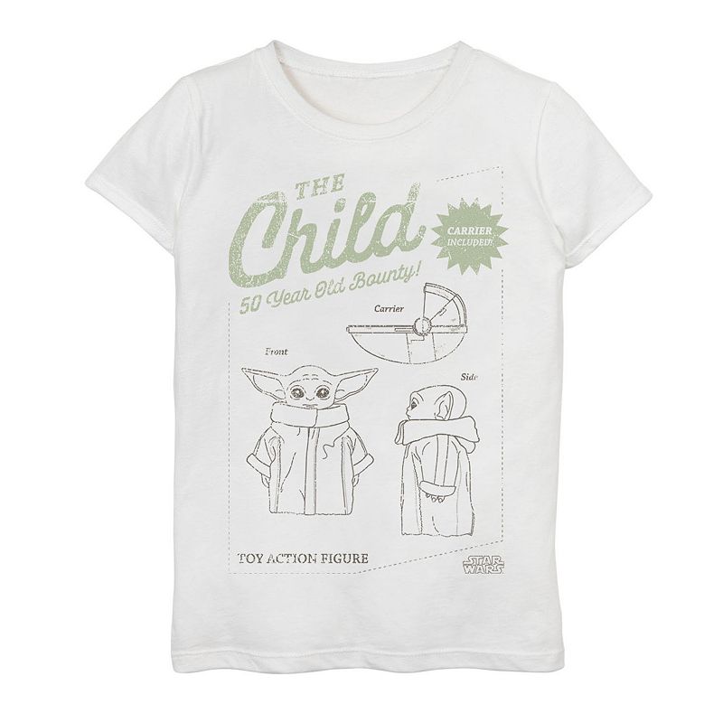 Girls 7-16 Star Wars The Mandalorian The Child aka Baby Yoda Action Figure Tee, Girl's, Size: XL, White