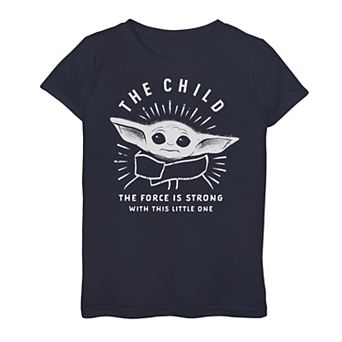 Girls 7-16 Star Wars The Mandalorian The Child aka Baby Yoda "The Force Is Strong" Tee