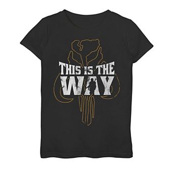 Girls 7-16 Star Wars The Mandalorian "This Is The Way" Mythosaur Overlay Tee