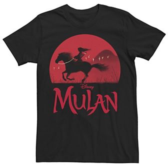 Disney's Mulan Live Action Mulan & Khan Men's Sunset Silhouette Tee