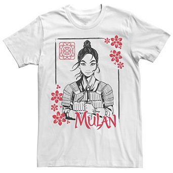 Disney's Mulan Live Action Mulan Floral Ink Portrait Men's Tee