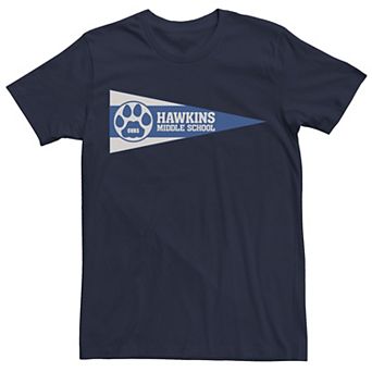 Men's Netflix Stranger Things Hawkins Middle School Pennant Tee