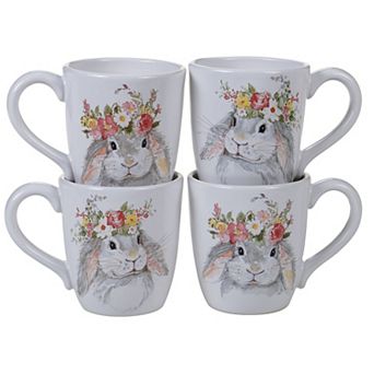 Certified International Sweet Bunny 4 pc Mug Set