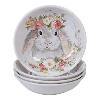 Certified International Sweet Bunny 4 pc Soup Bowl Set