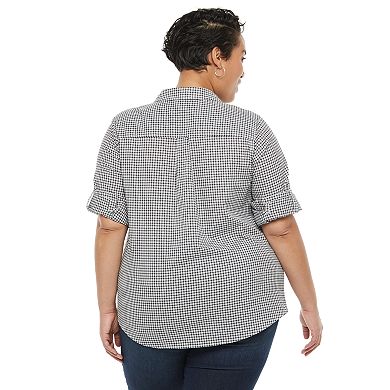 Plus Size Croft & Barrow® Double-Pocket Button-Down Shirt
