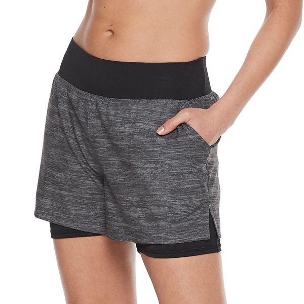 Women's Tek Gear Exposed Elastic Black Shorts NEW $26 