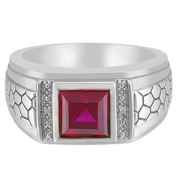 Men's lab created hot sale ruby rings