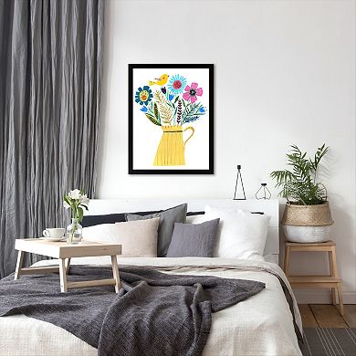 Americanflat Jug and Flowers Framed Wall Art