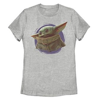 Juniors' Star Wars The Mandalorian The Child aka Baby Yoda Over Circle Graphic Tee
