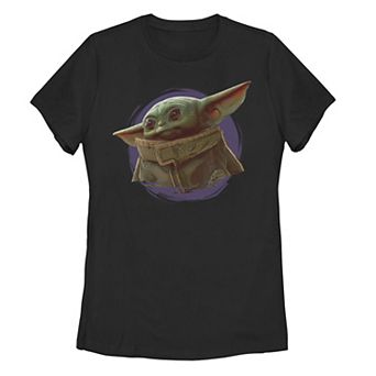 Juniors' Star Wars The Mandalorian The Child aka Baby Yoda Over Circle Graphic Tee