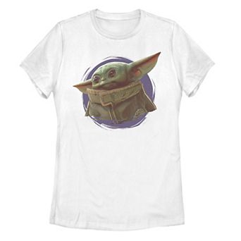 Juniors' Star Wars The Mandalorian The Child aka Baby Yoda Over Circle Graphic Tee