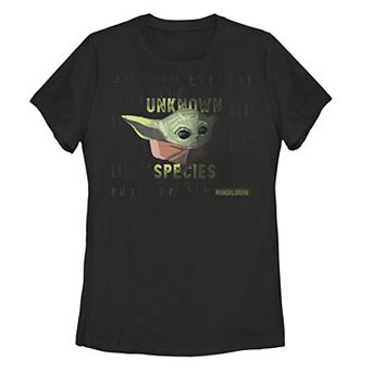 Juniors' Star Wars The Mandalorian The Child aka Baby Yoda Unknown Species Graphic Tee