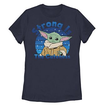 Juniors' Star Wars The Mandalorian The Child aka Baby Yoda Strong Is The Cuteness Graphic Tee