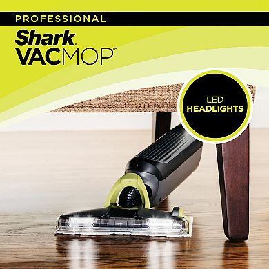 Shark® VACMOP Pro Cordless Hard Floor Vacuum Mop with Led Headlights, 4 Disposable Pads & 12-oz. Cleaning Solution, Charcoal Gray (VM252)