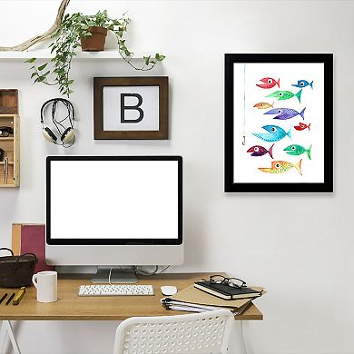 Americanflat Fish Cluster 3 Framed Wall Art