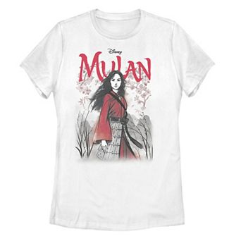 Disney's Mulan Juniors' Floral Watercolor Logo Graphic Tee