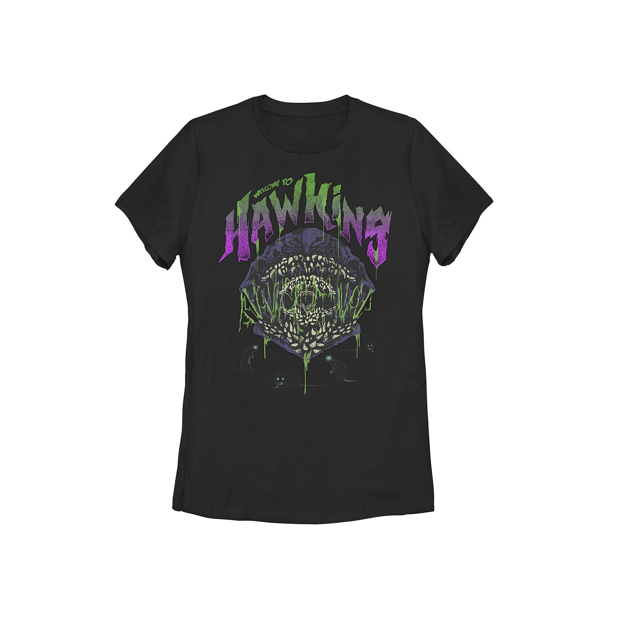 Juniors Stranger Things Demogorgon Welcome To Hawkins Tee, Girls, Si