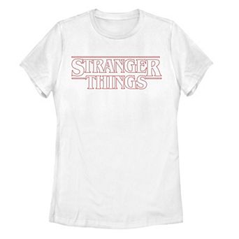 Juniors' Stranger Things Logo Outline Tee