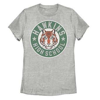 Juniors' Stranger Things Hawkins High School Tiger Crest Tee