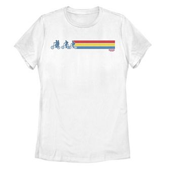 Juniors' Stranger Things Retro Stripe Silhouettes Graphic Tee