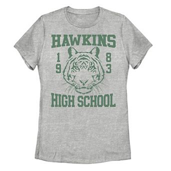Juniors' Stranger Things Hawkins High School Tiger Graphic Tee