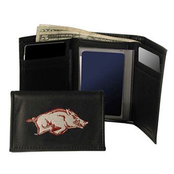 University of Arkansas Razorbacks Trifold Leather Wallet